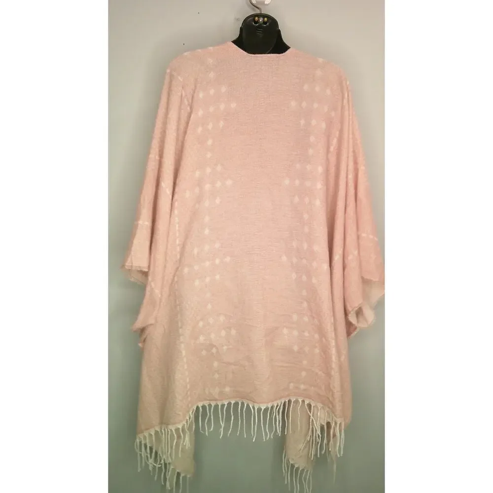 Gentle Fawn Hermosa Cover-up in Two-toned Blush, Pink with fringe detail XS